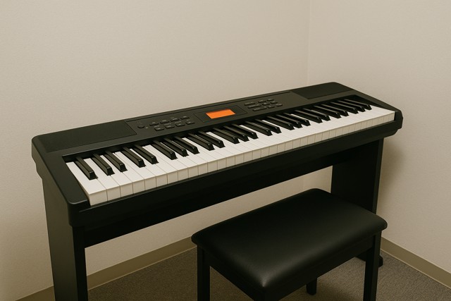 music practice room piano
