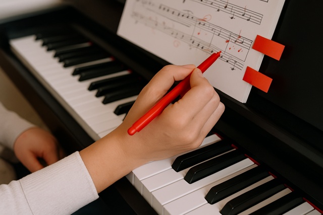 piano sheet annotation notes